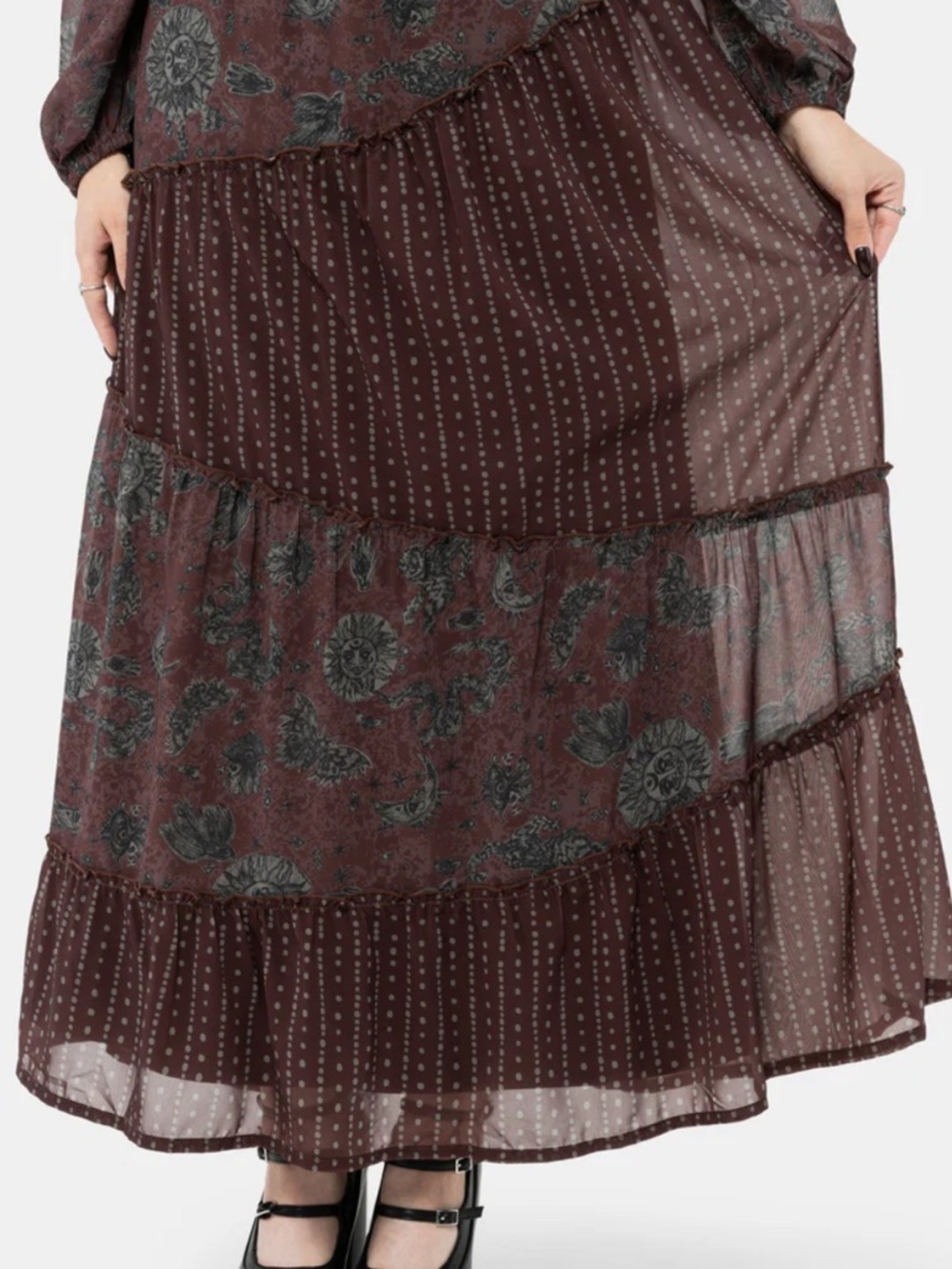 Disturbia Brown Floral Midi Dress - Picture 3 of 3